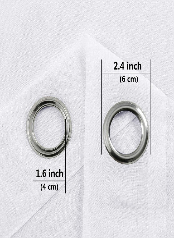 DWCN White Sheer Curtains for Living Room Bedroom - Faux Linen Look Voile Drapes Grommet Top Window Curtain Panel 52 x 120 Inches Long, Set of 2 Panels - Image 5